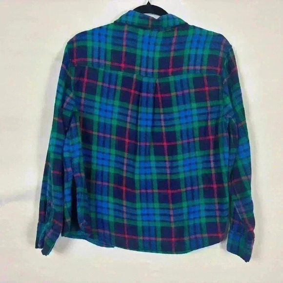 Aerie Plaid Button Down Long Sleeve High Low Shirt - Picture 5 of 8